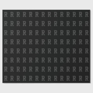 Papier Cadeau gris initial. une coutume
