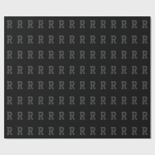 Papier Cadeau gris initial. une coutume (Plat)