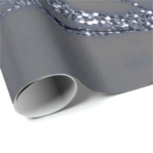 Papier Cadeau Gris Marine Étincelle Graphite Parties scintillant