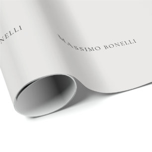 Papier Cadeau Gris Platine Minimaliste Moderne