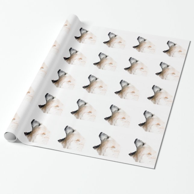 Papier Cadeau Grondement d'ours blanc (Déroulé)