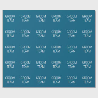 Papier Cadeau groomsman bold groom team gray blue white bachelor