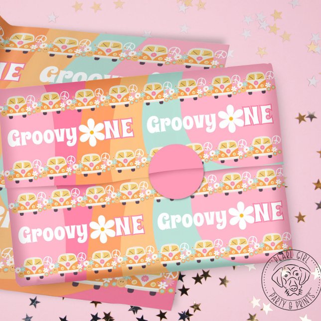 Papier Cadeau Groovy One Anniversaire (Créateur téléchargé)