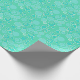 Papier Cadeau Gros Bubble Gum Partout Turquoise Merci