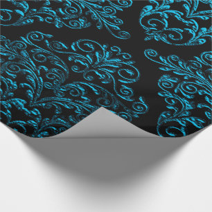 Papier Cadeau Gros Gothique IV Damask Vacances élégantes 30" x