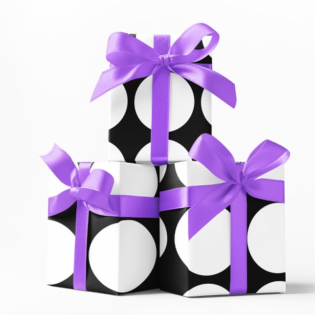 Papier Cadeau Gros Points Blancs (Big White Dots Wrapping Paper)
