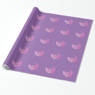 Papier Cadeau Gros requin cartonné rose