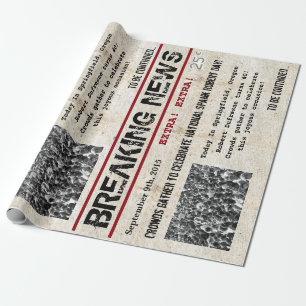 Papier Cadeau Gros titres personnalisés d'anniversaire
