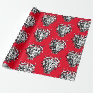 Papier Cadeau Grotesque de la Renaissance Gargoyle Face Homard H