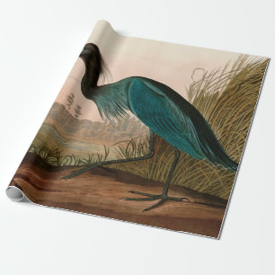 Papier Cadeau Grue bleue ou Heron Birds of America Audubon Impri