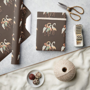 Papier Cadeau Grues d'art pop couleur neutre