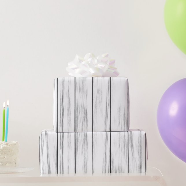 Papier Cadeau Grunge blanc rustique Bois Patiné (Cadeaux de fête)