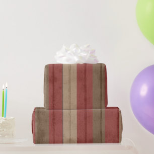 Papier Cadeau Grunge Vintage rustique Rouge et Brown Bois Patin