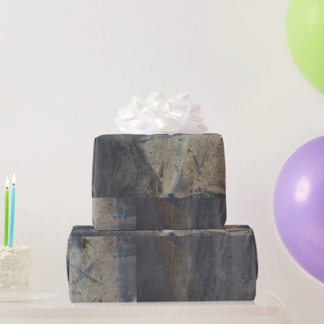 Papier Cadeau Grungy Conception d'ardoise Abstraite (Cadeaux de fête)