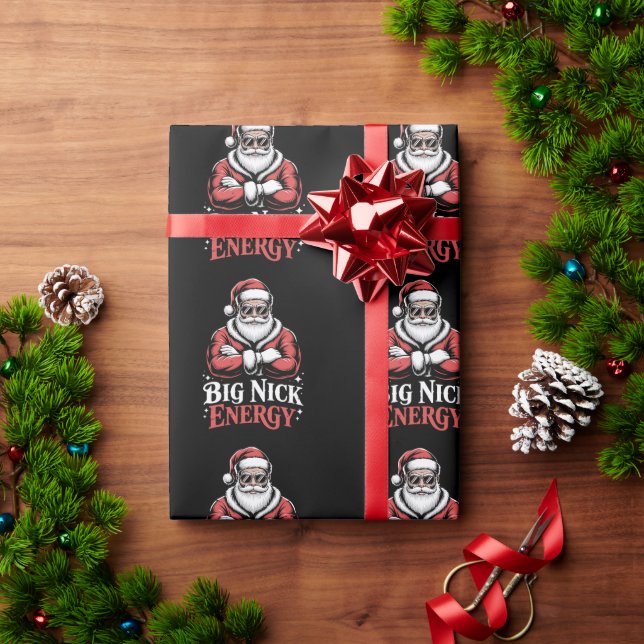 Papier Cadeau Grunt Style Big Nick Energy Funny Santa Christmas  (Cadeau de vacances)