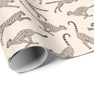 Papier Cadeau Guépard léopard calmant neutre beige crème chaud