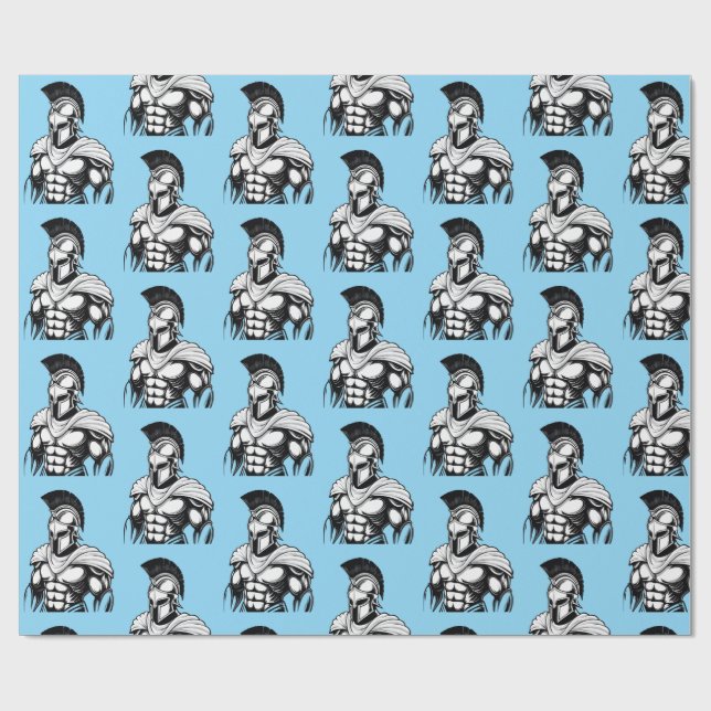 Papier Cadeau guerrier spartiate (Plat)
