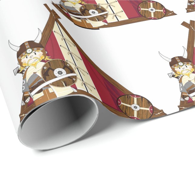 Papier Cadeau - Guerrier Viking (Coin rond)