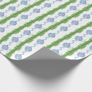 Papier Cadeau Guirlande de chinoiserie bleue et blanche Grandmil