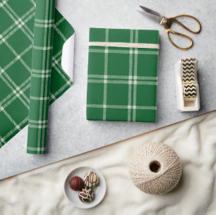 Papier Cadeau Guirlande de gui à carreaux