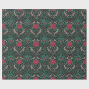 Papier Cadeau Guirlande de Noël Renne de William Morris