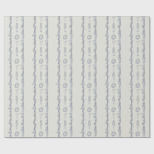 Papier Cadeau Guirlande de Noël vintage Casse-Noisette Rayure