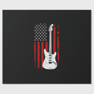 Papier Cadeau Guitare américaine drapeau américain lecteur de mu
