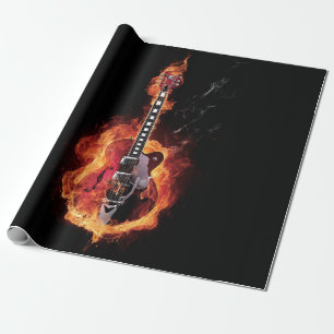 Papier Cadeau Guitare flamboyante