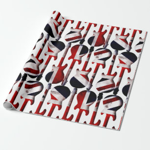 Papier Cadeau Guitare - Union Jack British England Drapeau du Ro