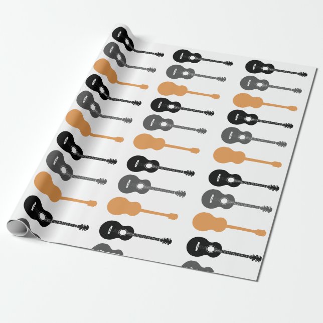 Papier Cadeau Guitares électriques et acoustiques Musique Note N (Déroulé)