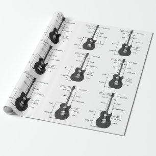 Papier Cadeau Guitares électriques et acoustiques Musique Note N