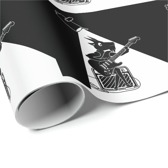 Papier Cadeau Guitariste de chèvre (Coin rond)