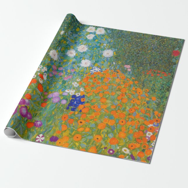 Papier Cadeau Gustav Klimt - Jardin des fleurs (Déroulé)