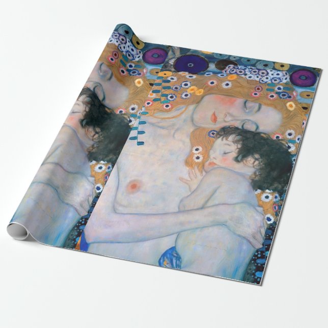 Papier Cadeau Gustav Klimt - Mère et Enfant (Déroulé)
