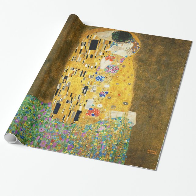 Papier Cadeau Gustav Klimt The Kiss Vintage (Déroulé)