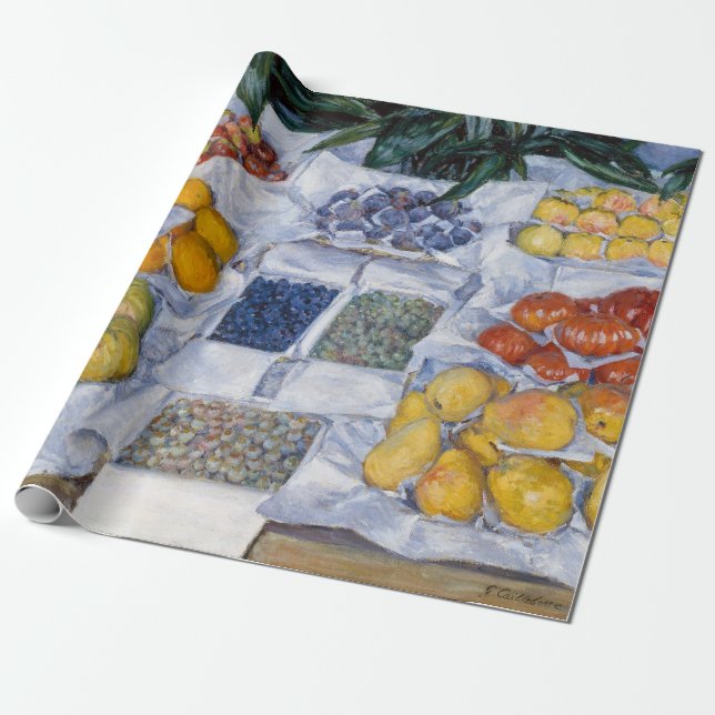 Papier Cadeau Gustave Caillebotte - Fruits disposés sur une étal (Déroulé)