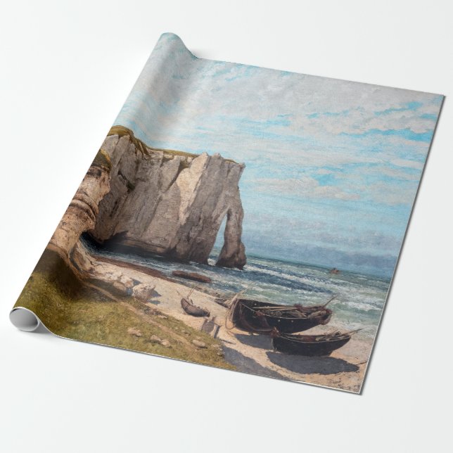 Papier Cadeau Gustave Courbet - Falaises à Etretat après la temp (Déroulé)