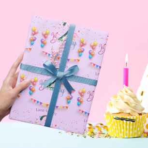 Papier Cadeau Gymnaste mignonne anniversaire de enfant fête cart