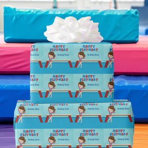 Papier Cadeau Gymnastique Anniversaire fille mignonne Personnali