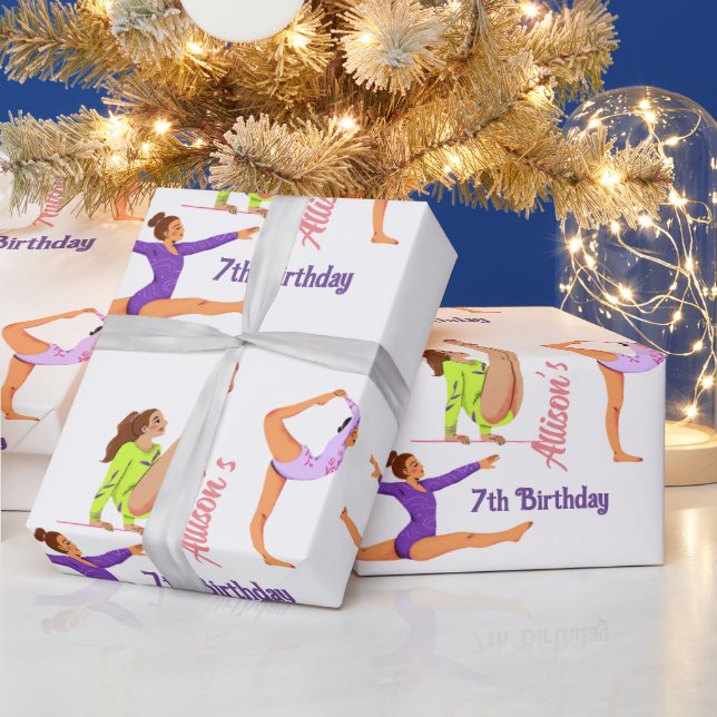 Papier Cadeau Gymnastique saut Cartwheel fête d'anniversaire Gif (Vacances)