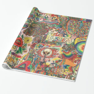 Papier Cadeau H081 1969 psychédélique