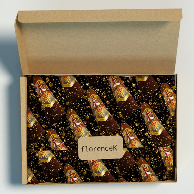 Papier Cadeau Habana Cigar Vip Luxe Cubain Or (Habana Cigar Luxury Vip Cuban Gold Wrapping Paper)