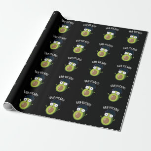 Papier Cadeau Hair-vocado Drôle Avocado Puns Dark BG