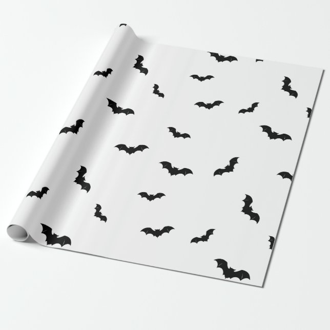 Papier Cadeau Halloween Bat Pattern Spooky (Déroulé)