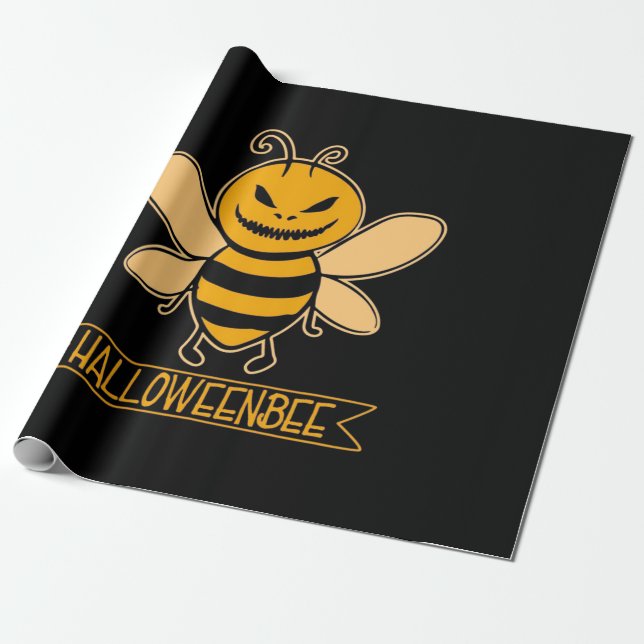 Papier Cadeau Halloween Bee (Déroulé)