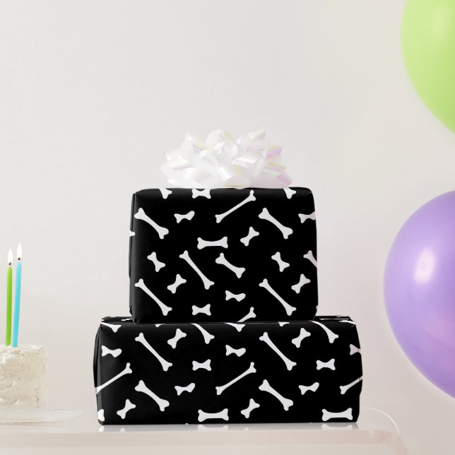 Papier Cadeau Halloween Bones Ghost (Cadeaux de fête)