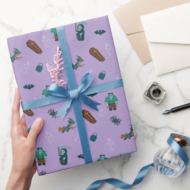 Papier Cadeau Halloween Caractère Motif Enveloppe cadeau 🦇 🕸️ (Cadeaux)