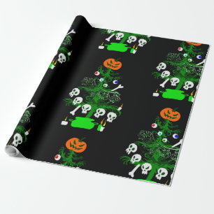 Papier Cadeau halloween cauchemar noël arbre citrouille