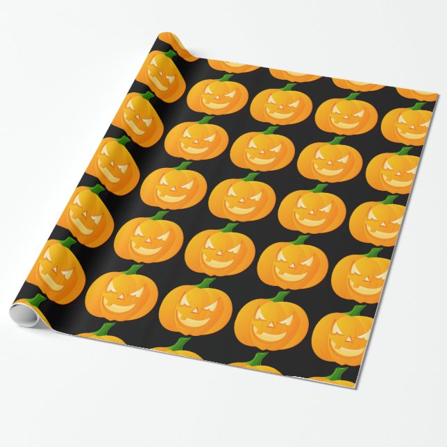 Papier Cadeau Halloween citrouille (Déroulé)