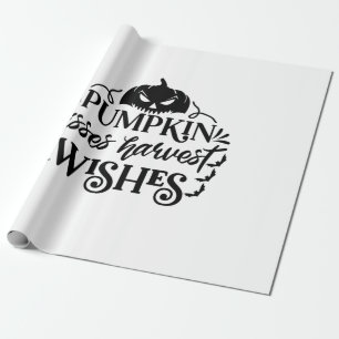 Papier Cadeau Halloween Citrouille Baisers souhaits de récolte A